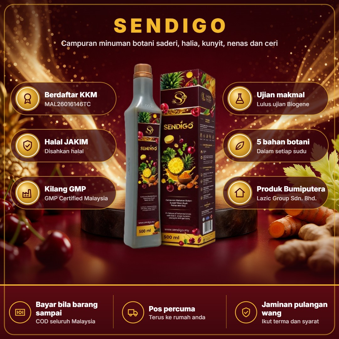 SendiGo 500ml: berdaftar KKM, halal JAKIM, kilang GMP, ujian makmal, bayar bila barang sampai