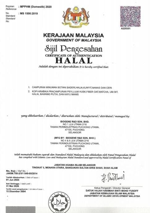 Sijil Halal JAKIM untuk SendiGo